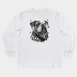 Bulldog 4th of July Kids Long Sleeve T-Shirt